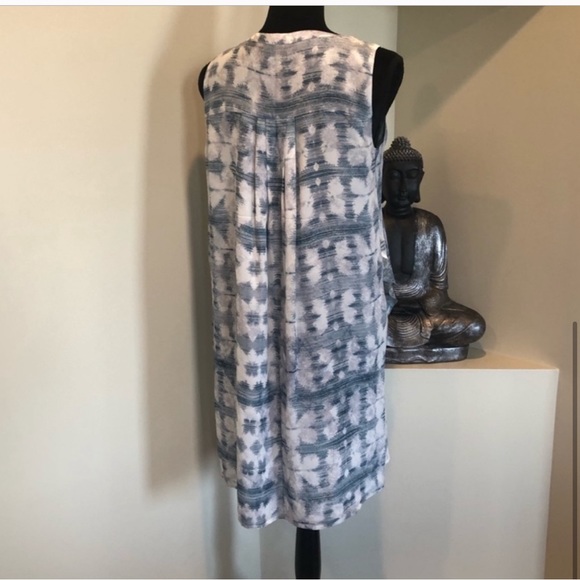 Ecru 100% silk sleeveless pullover lightweight summer garden dress size medium - Picture 2 of 6